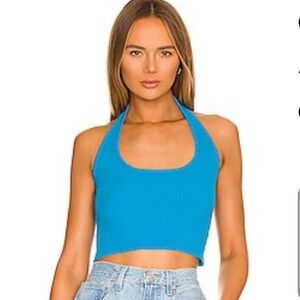 QUINN RIBBED HALTER TOP